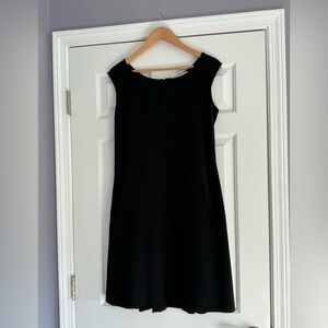 Charles Nolan NY Black Sheath Cap Sleeve Pocket Dress 6